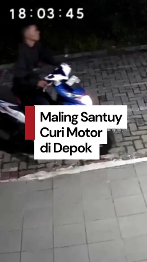 Video: Maling Santuy Saat Curi Motor di Depok, Polisi Selidiki