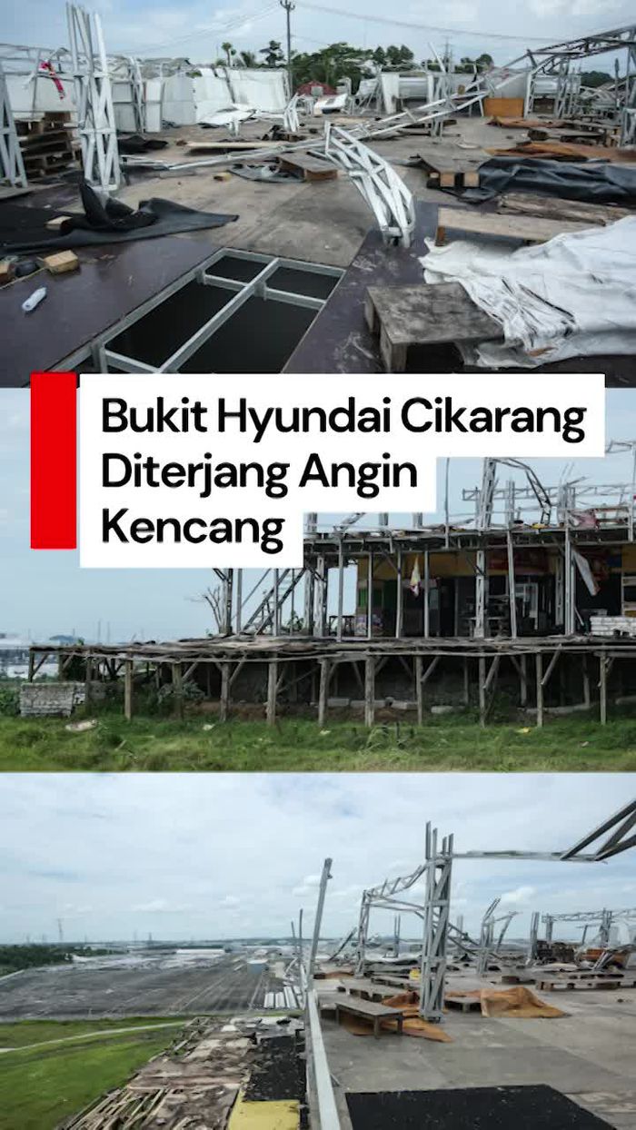 Video: Detik-detik Bangunan di Bukit Hyundai Cikarang Diterjang Angin Puting Beliung