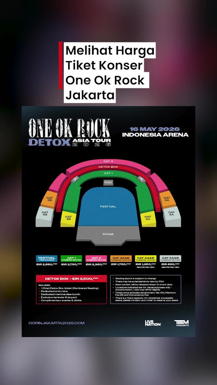 Video: One Ok Rock Umumkan Seatplan dan Harga Tiket Konser di Indonesia!
