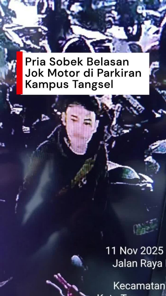 Video: Viral Pria Sobek Belasan Jok Motor di Parkiran Kampus di Tangsel