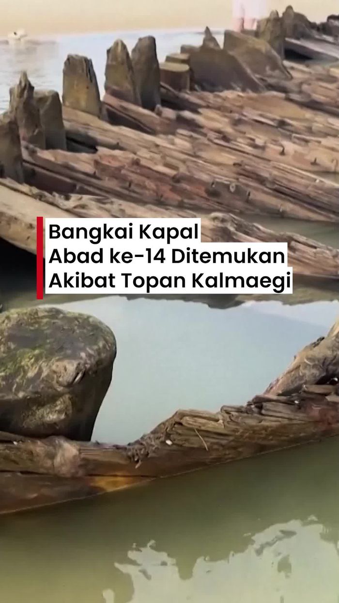 Video: Imbas Topan Kalmaegi, Bangkai Kapal Abad ke-14 Muncul di Pantai Vietnam
