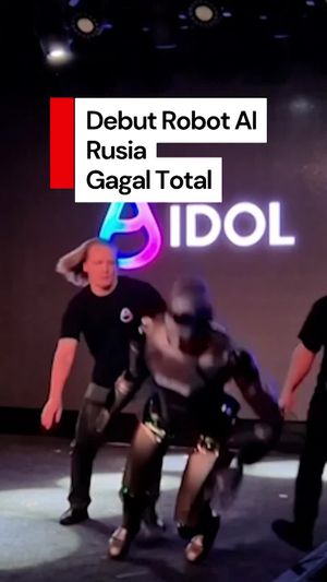 Video: Robot AI Pertama Buatan Rusia Tersungkur saat Dipamerkan