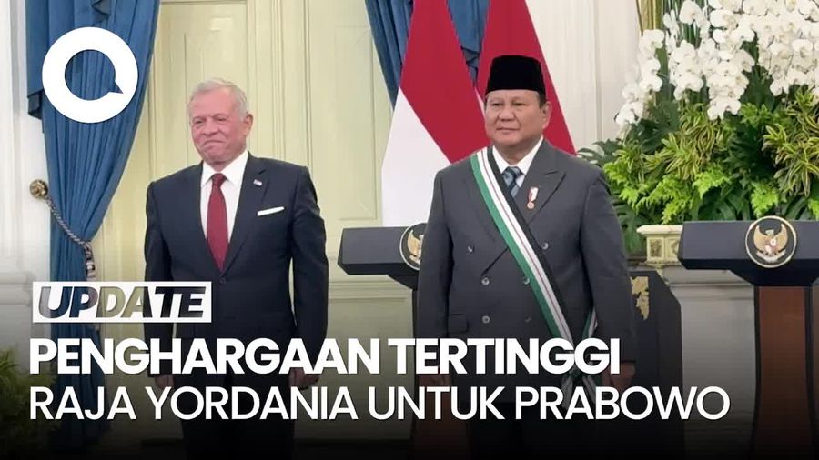 Video: Prabowo Terima Penghargaan Tertinggi dari Raja Yordania