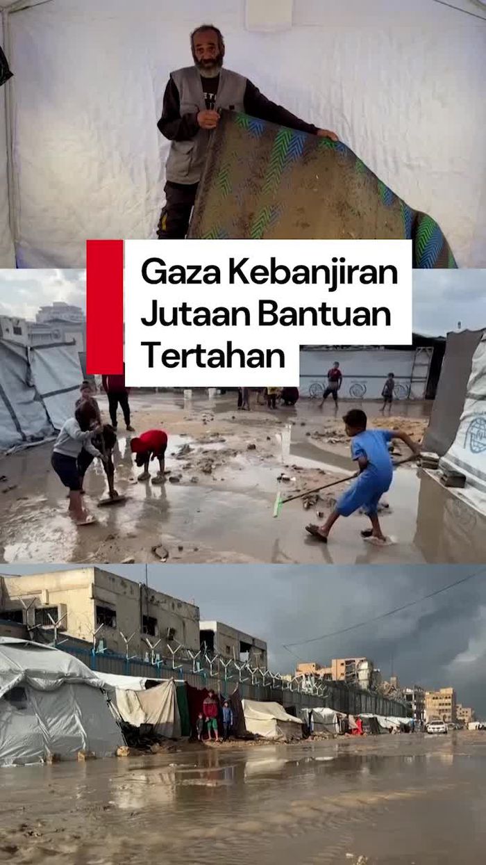Video Gaza Kebanjiran, Jutaan Bantuan Tertahan di Yordania, Mesir dan Israel