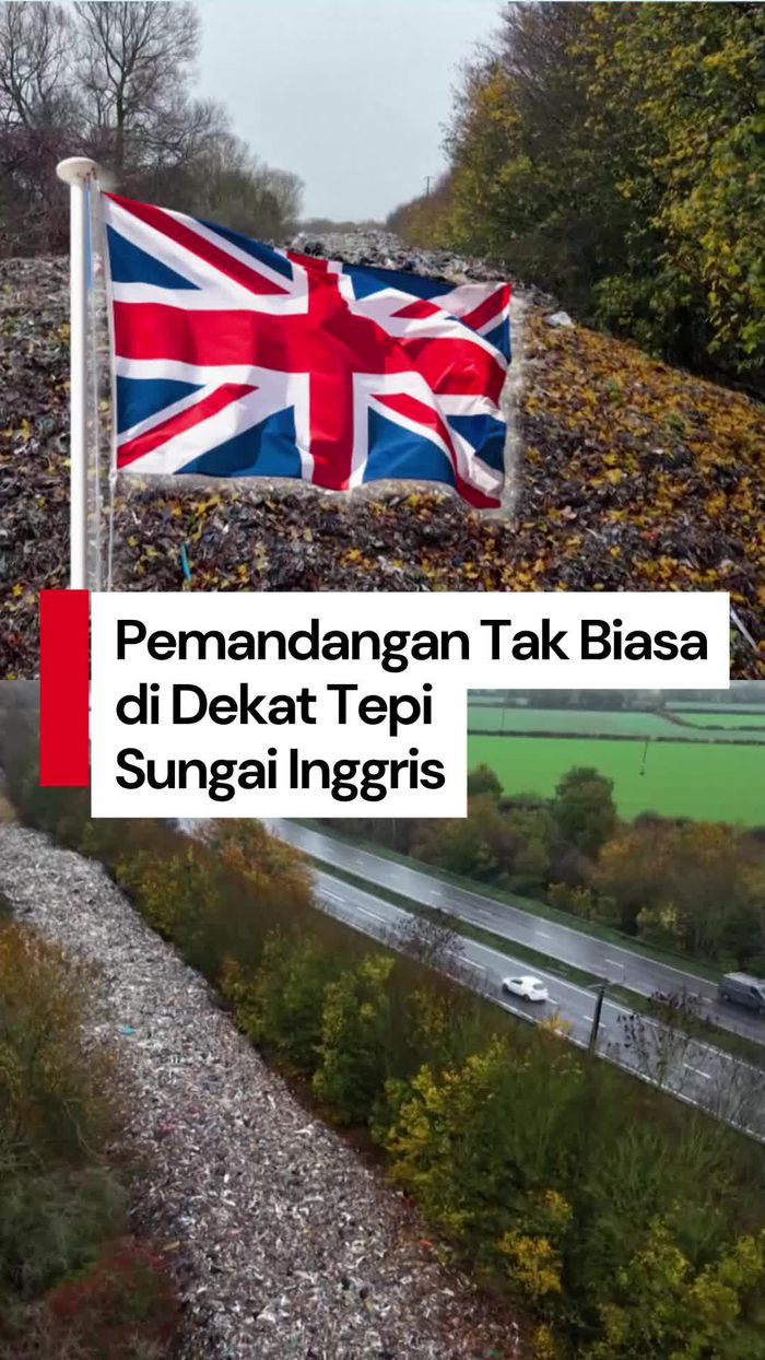 Video Gunungan Sampah Ilegal Dibuang di Dekat Tepi Sungai Inggris