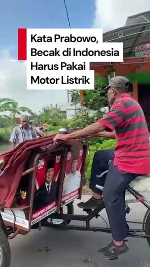 Video Prabowo: Semua Becak di Indonesia Harus Pakai Motor Listrik