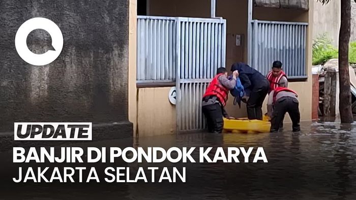 Video: Kondisi Terkini Banjir di Pondok Karya Jaksel, Tinggi Air Capai 80 Cm