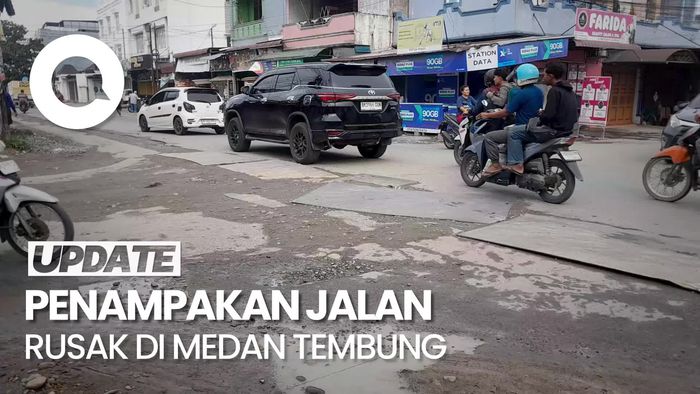 Video: Simpang Jalan Tempuling-Tuasan di Medan Rusak Parah Bikin Bahaya