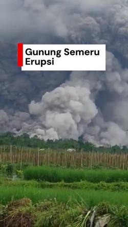 Video Gunung Semeru Erupsi, Luncurkan Awan Panas Sejauh 5,5 Km