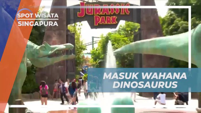 Masuk ke Wahana Dinosaurus yang Menegangkan di Jurassic Park, Universal Studio, Singapura  