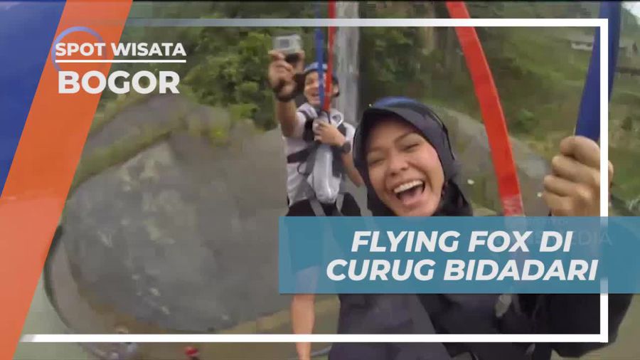 Mencoba Flying Fox di Curug Bidadari, Bogor  
