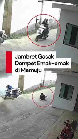 Video: Rekaman CCTV Jambret Gasak Dompet Emak-emak di Mamuju
