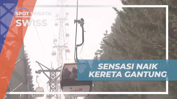 Rasakan Sensasi Pemandangan Salju dan Gunung dari Atas Kereta Gantung di Titlis, Swiss