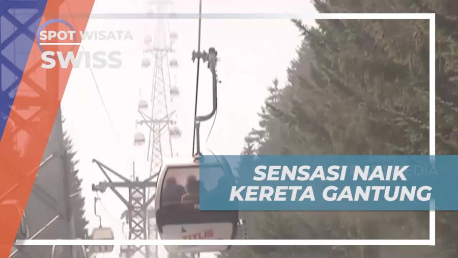 Rasakan Sensasi Pemandangan Salju dan Gunung dari Atas Kereta Gantung di Titlis, Swiss
