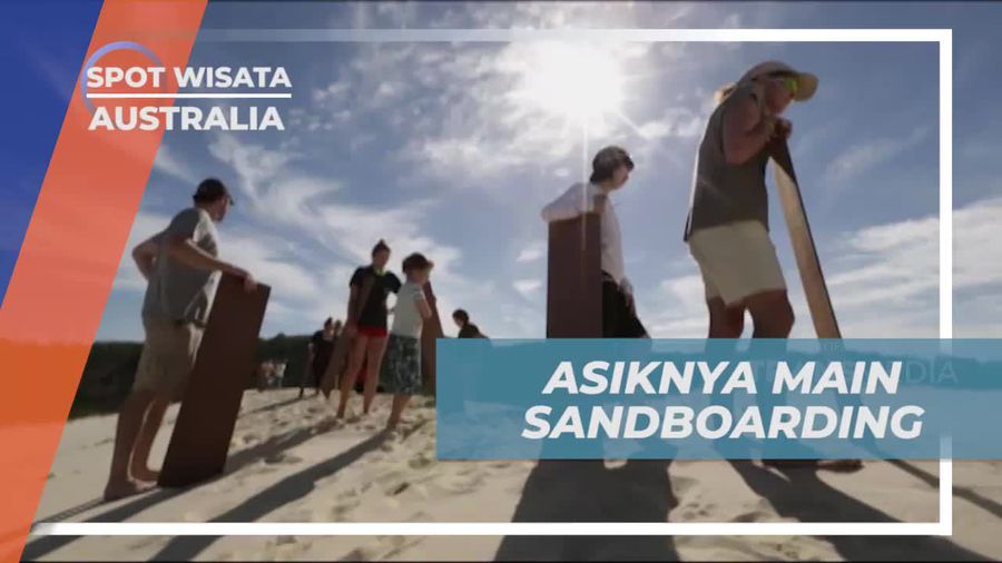 Asyiknya Bermain Sandboarding di Gurun Pasir Tangalooma, Australia  