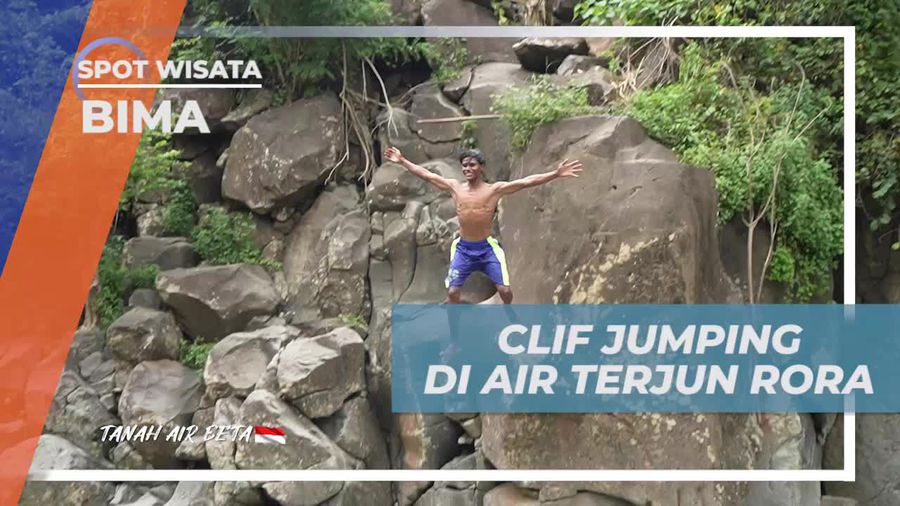 Coba Cliff Jumping Seru di Air Terjun Rora, Bima  
