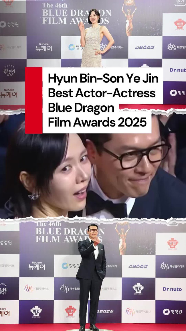 Video Momen Hyun Bin-Son Ye Jin Pelukan Kala Menang Best Actress-Actor