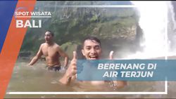 Merasakan Kegirangan Berenang di Bawah Air Terjun di Bali bersama Pevita dan Kru  