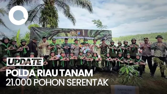 Video: Hari Pohon Sedunia, Polda Riau Tanam 21.000 Pohon Serentak