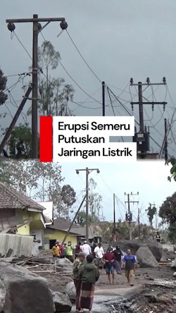 Video Erupsi Semeru Putuskan Jaringan Listrik di Lumajang