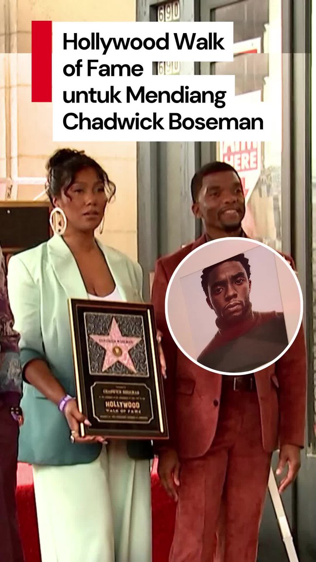 Video: Mendiang Chadwick Boseman Dianugerahi Bintang di Walk of Fame