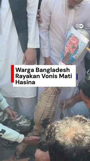 Video: Warga Bangladesh Rayakan Vonis Mati Eks Perdana Menteri Hasina