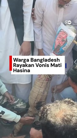 Video: Warga Bangladesh Rayakan Vonis Mati Eks Perdana Menteri Hasina