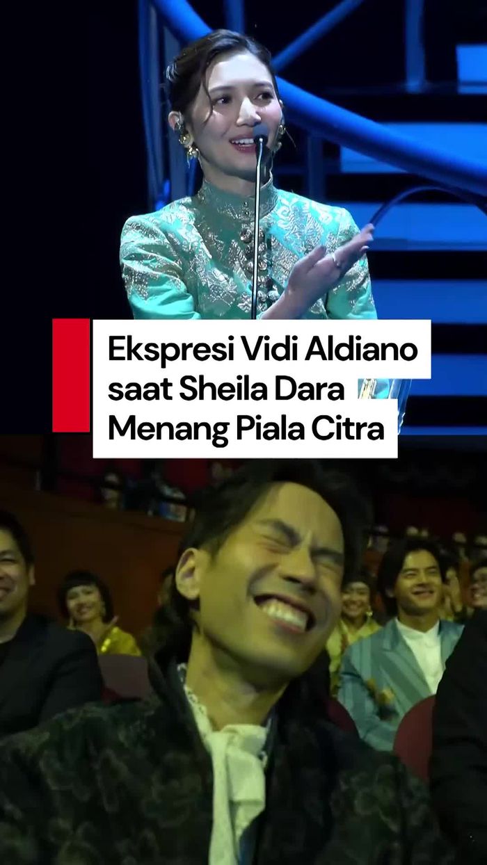 Video Ekspresi Penuh Bangga Vidi Aldiano saat Sheila Dara Menang Piala Citra