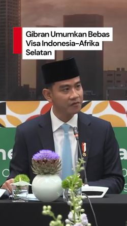 Video: Gibran Umumkan Indonesia-Afrika Selatan Bebas Visa