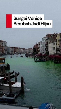Video: Sungai Venice Berubah Jadi Hijau Imbas Protes Aktivis Iklim