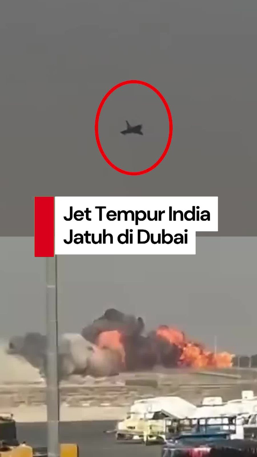Video: Detik-detik Jet Tempur India Jatuh saat Atraksi di Dubai
