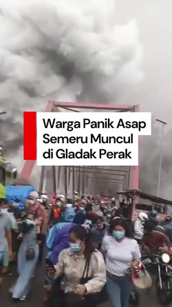 Video: Kepanikan Warga Saat Kepulan Asap Semeru Selimuti Gladak Perak
