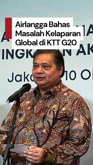 Video Airlangga di KTT G20: 720 Juta Penduduk Dunia Masih Kelaparan
