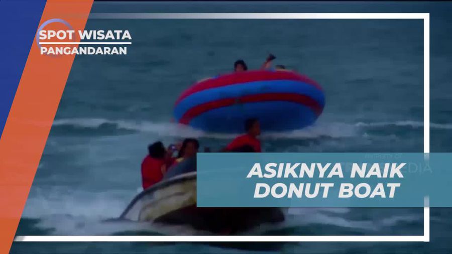 Nikmati Keseruan Main Donut Boat di Laut Pangandaran 