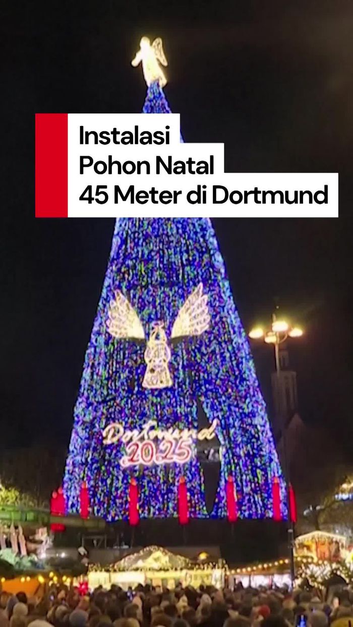 Video: Penampakan Pohon Natal Setinggi 45 Meter di Dortmund