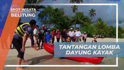 Ikuti Lomba Dayung Kayak di Pantai Belitung