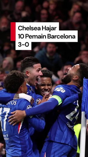 Video Chelsea Hajar 10 Pemain Barcelona 3-0