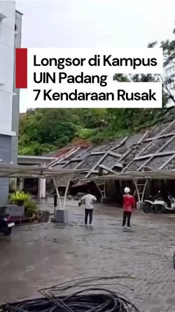 Video: Longsor di Kampus UIN Imam Bonjol Padang Timpa 4 Mobil dan 3 Motor