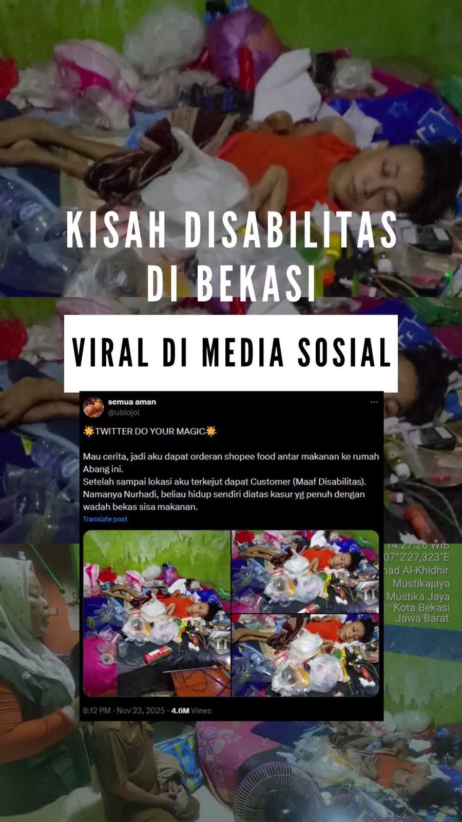 Video: Disabilitas Nurhadi Menolak Dievakuasi Dinsos Jabar