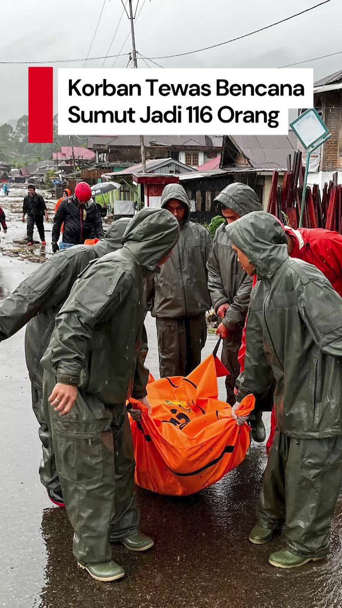 Video BNPB: Korban Tewas Bencana di Sumut Jadi 116 Orang, 42 Hilang