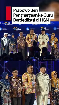 Video: Prabowo Beri Penghargaan untuk 3 Guru di Puncak HGN
