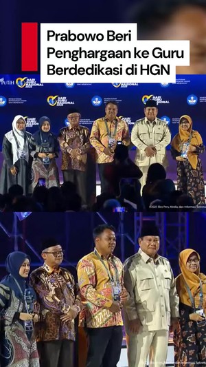 Video: Prabowo Beri Penghargaan untuk 3 Guru di Puncak HGN