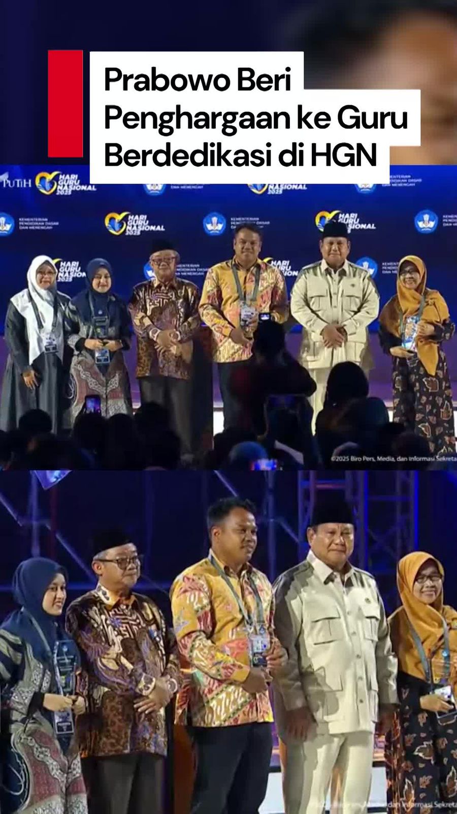 Video: Prabowo Beri Penghargaan untuk 3 Guru di Puncak HGN