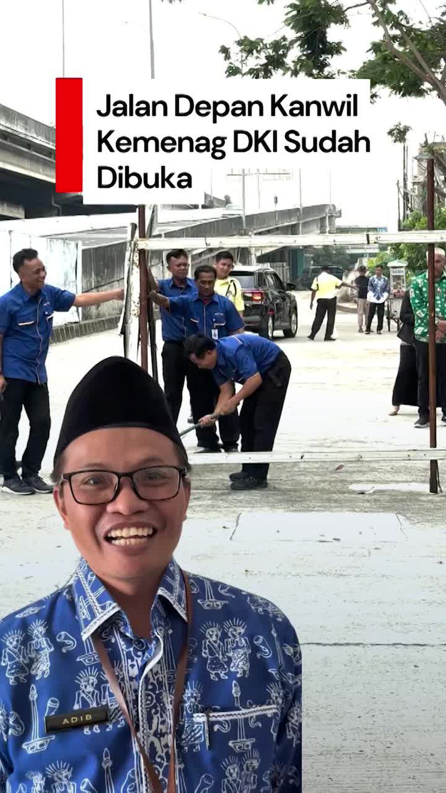Video Jalan Depan Kanwil Kemenag DKI Sudah Dibuka, Pengendara Bisa Melintas