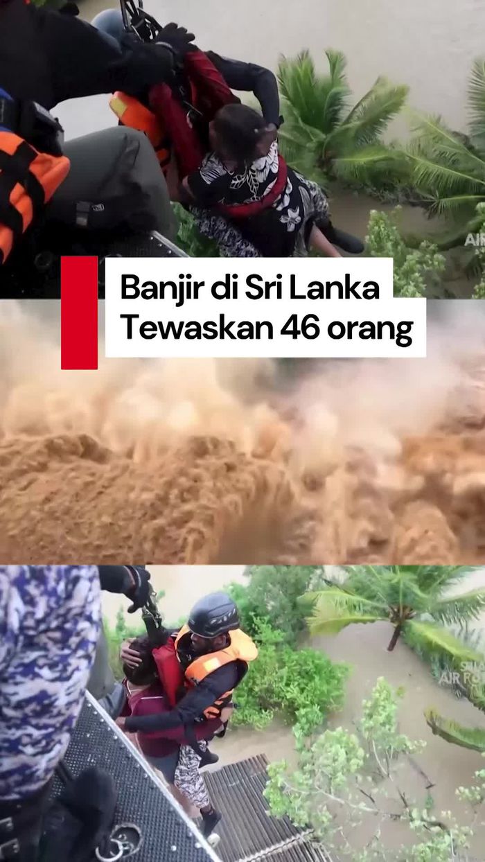 Video Dramatis Evakuasi Korban Banjir di Sri Lanka, Pakai Helikopter