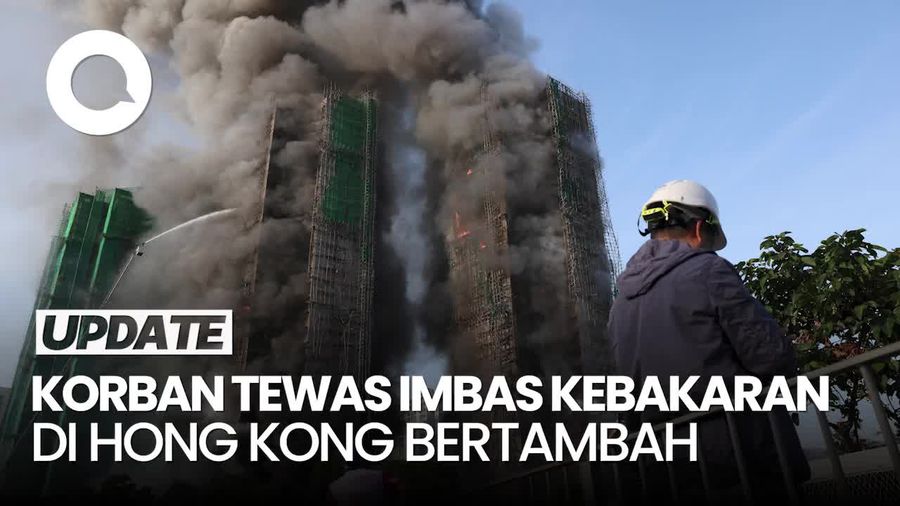 Video: Korban Tewas Akibat Kebakaran Apartemen di Hong Kong Jadi 94 Orang