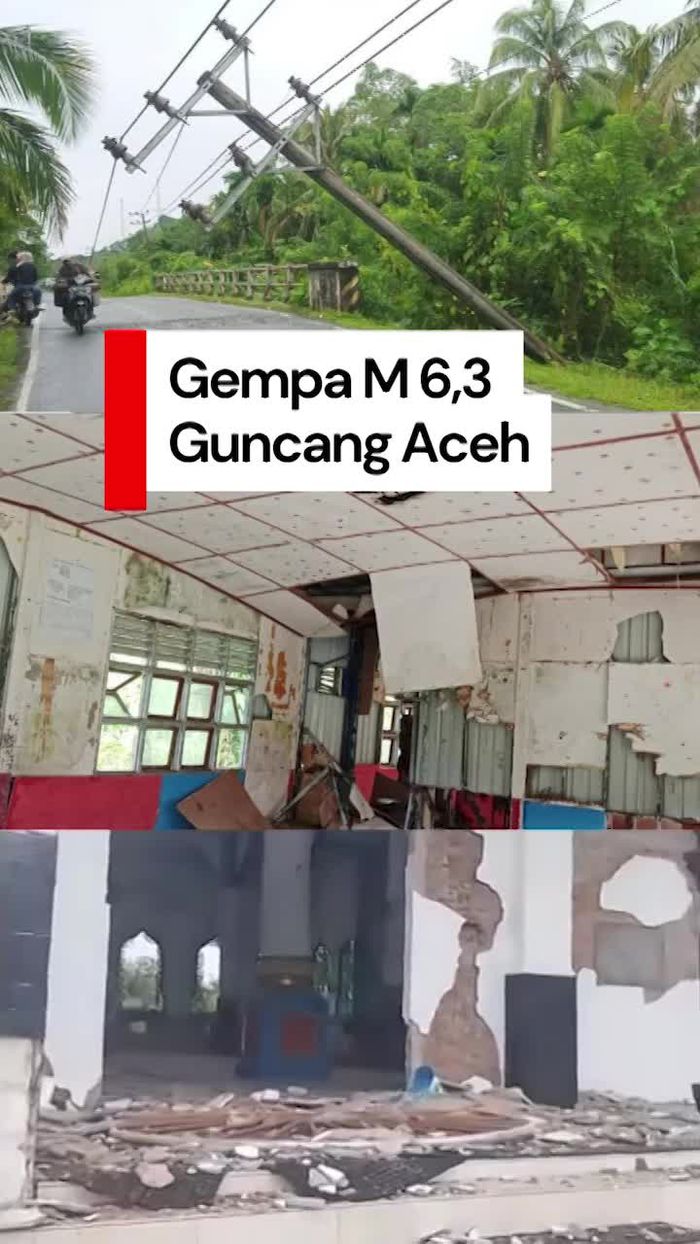 Video: Kerusakan Sejumlah Bangunan Pascagempa M 6,3 Guncang Aceh