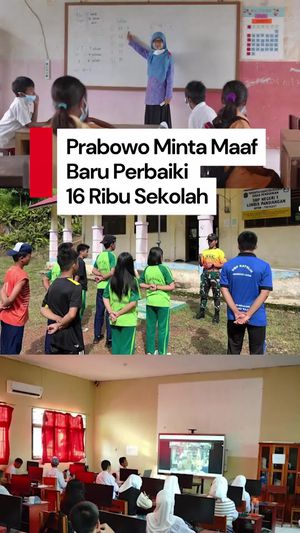 Video: Permintaan Maaf Prabowo Baru Bisa Perbaiki 16 Ribu Sekolah