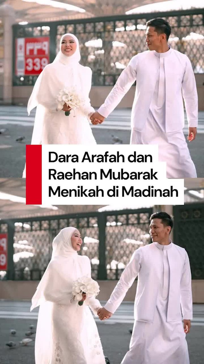 Video: Momen Pernikahan Dara Arafah dan Raehan Mubarak di Madinah