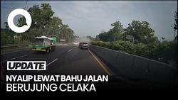 Video Viral Detik-detik Mobil Nyalip Lewat Bahu Jalan Berujung Celaka